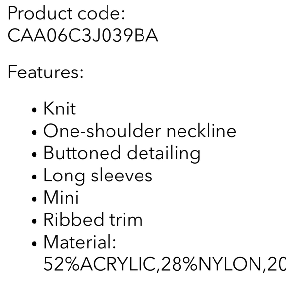 NWT Cupshe off shoulder xs sweater dress - Picture 6 of 6